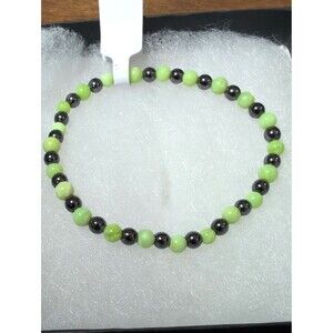 Handmade Green Opal & Hematite Bracelet | 7-Inch Stretch | Alaska Made